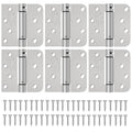 4 Inch Self Closing Door Hinges, Brushed Nickel Spring Loaded Hinges 6 Pack - color: Brushed Nickel, Square & 5/8" Radius, size: 4" 6 Pack