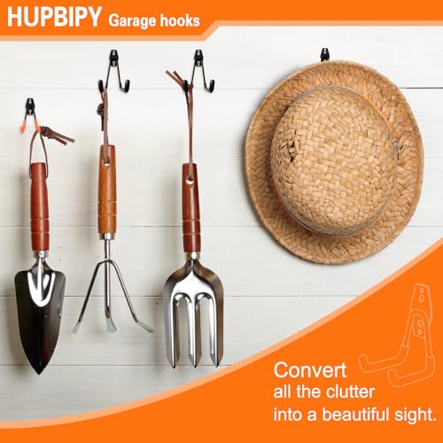 HUPBIPY 26 Pack Garage Hooks Heavy Duty, Wall Mount Ladder Hooks - color: 26 Pack Orange