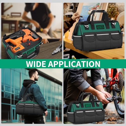 GRENPRO 16" Heavy Duty Tool Bag Organizer, Wide Mouth Portable Toolbox - size: 16 Inch Soft Bottom