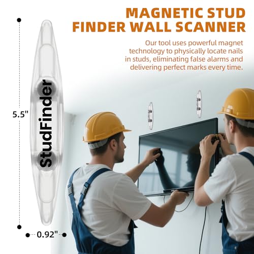 (2-Pack) Calvana Upgraded Magnetic Stud Finder - No Battery Wall Scanner with Extra Powerful Magnets for Deep Detection on Wood & Metal Studs in Drywall, Not for Plaster Walls