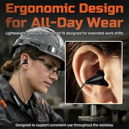 PROHEAR Bluetooth Earplug Headphones, Bluetooth 6.0 Hearing Protection Earbuds with Fast Pairing & Stable Connection, 28dB NRR Safety Ear Plugs, 11H Battery, ANSI Tested, OSHA Compliant for Work