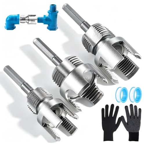 3 Pcs PVC Pipe Threader Kit – Integrated Internal & External Threading Tool