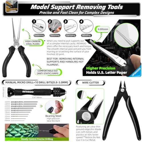 76pcs 3D Printer Tools Kit for Model Finishing/Deburring/Drilling/Polishing, 3D Printer Accessories incl. Flush Cutter, Pilers, Digital Caliper, for Bambu Lab, Flashforge, K2, FDM/SLA Printers etc - style: Master 3D Box
