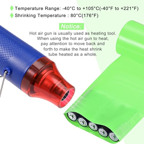 MECCANIXITY Battery Wrap PVC Heat Shrink Tubing 50mm Dia 80mm Flat 33 Feet(10meters) Light Green Good Insulation for Battery Pack - color: Light Green, size: 50mmx80mmx10m
