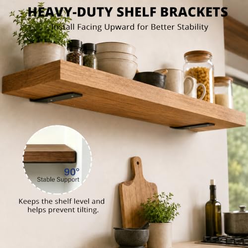 10 Inch Heavy Duty Wall Shelf Support 6 Pack Black Shelf Brackets - size: 6 Pack