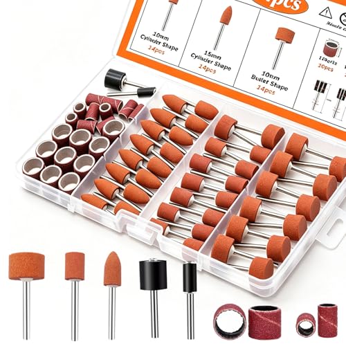 Sanding Bits for Dremel Rotary Tools, 64Pcs, 1/8 Inch Shank - size: 64PCS