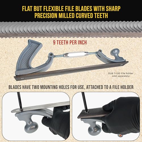 Dura-Gold 14" Flexible Flat Bastard File Blade, Double-Sided with 9 Teeth - style: Blades