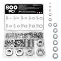 800PCS Washers Assortment Kit, Stainless Steel Flat Washers for Screws