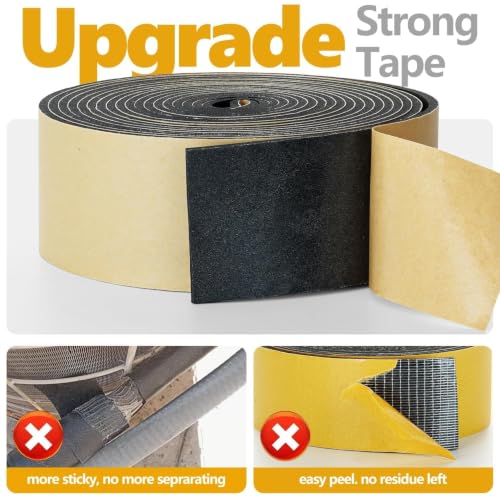 DEMEDO Pipe Insulation Tape, Pipe Wrap Insulation Foam Tape Self Adhesive, Outdoor Water Pipe Insulation Roll for HVAC, AC Line Insulation, 6 inch x 16.5 FT Heat Tape for Water Pipe, Black - style: 6" wide x 1/8" thick x 16.5ft long