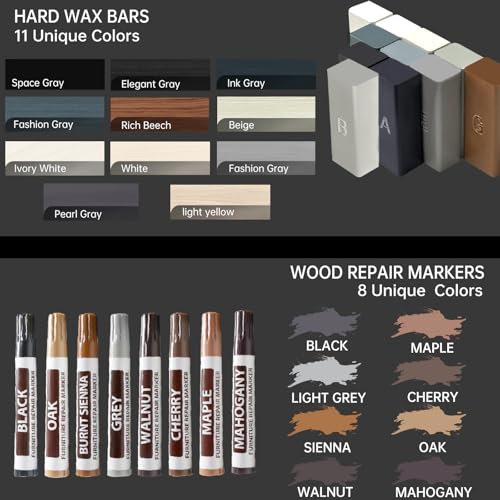 A-HEYIDA Laminate Floor Repair Kit Hard Wax for Wood Vinyl Floors(Gray) - color: Gray