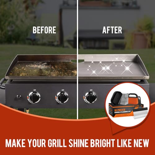 AWEASROY Griddle Cleaning Kit for Blackstone, Flat Top Grill Cleaning Kit with Grill Stone, Griddle Scraper & Griddle Brush Easy to Remove Stain