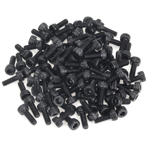 105 Pieces M3 x 8mm Socket Head Cap Screws, Thread Pitch 0.5mm, Sutemribor M3 Black Screws, 12.9 Grade Alloy Steel, Black Oxide Finish, Fully Threaded - size: M3 x 8mm, style: Socket Head
