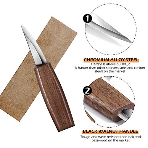 Wood Carving Kit with 6pcs Whittling Knives,Trimming Knife for Woodwork,Chip Carving Knife Kit, Whittling Kit DIY Hobbies for Beginners Adults Kids Hobby - size: 6PCS Flat Handle