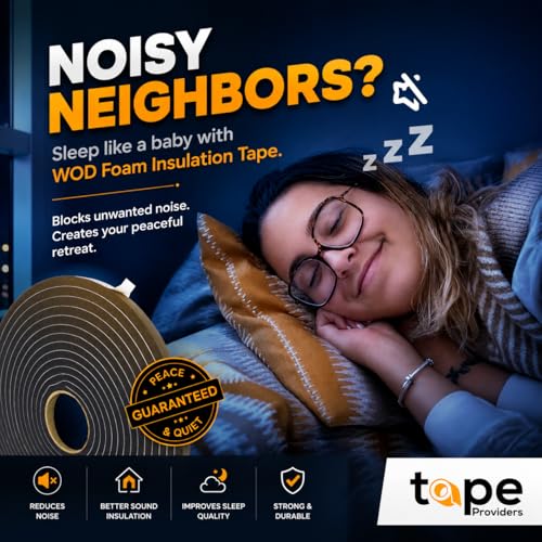 WOD Insulation Foam Tape Self Adhesive - 1/2 Thick x 3/4 Width - 25 feet - Made in USA Weather Stripping, HVAC, Sealing Doors, Windows, Pipes, Cooling, Sound Proof, and Air Conditioning. - color: Width: 3/4 Inch, size: Thick: 1/2 inch