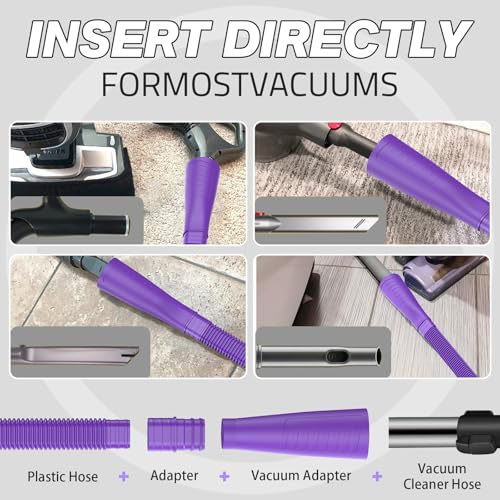 Sealegend 2 PCS Dryer Vent Cleaner Kit, Dryer Lint Vacuum Attachment&Brush - color: Purple