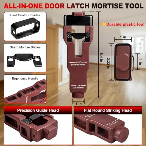 Door Hinge Jig, Door Hinge Template Kit for Router, Door Lock, Latch Kit - style: With Plastic Door Lock and Latch Kit