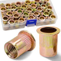 3/8-16 Rivet Nut,50Pcs Zinc Plated Threaded Rivnuts Inserts - color: Yellow, size: SAE 3/8"-16 - 50 Pcs