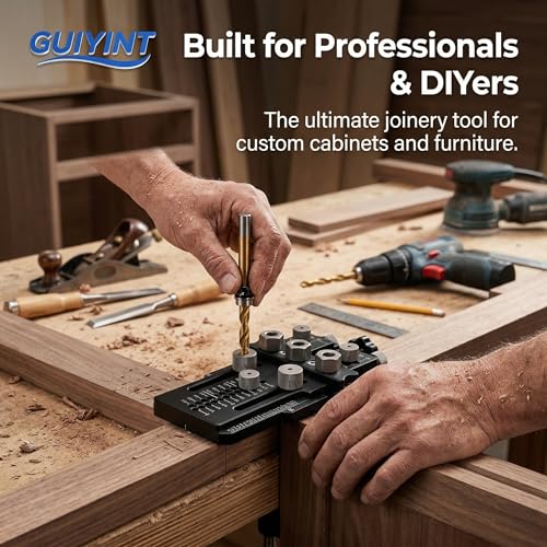 Tool Dowel Jig Kit Self Centering Doweling Jig Woodworking Joinery | Replacement for premium rigs. Drill 1/4, 3/8 and 1/2 Inch Accurate Straight Dowel Holes with our master guide framework.