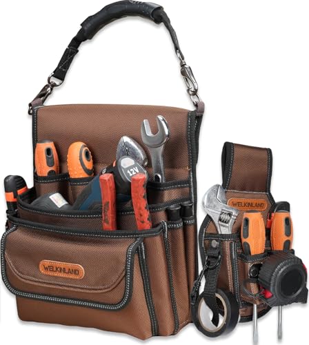 WELKINLAND 7-Pocket & 10-Pocket Tool Belt Pouches Set, Handy Tool Pouch