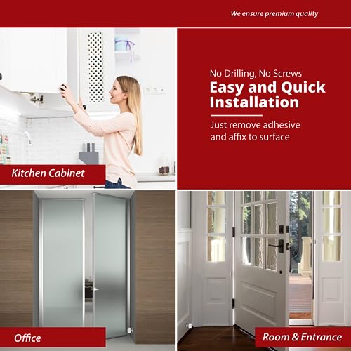 2 Pack Door Stoppers Stop with Extra Stickers, Self-Adhesive Door Stops with Black Rubber Bumper & Stainless Steel Body - Heavy Duty Door Knob Wall Protector Sound Dampening for Home & Office Use - style: 2 Pack White