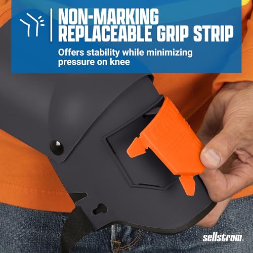 Sellstrom KneePro Professional Construction Kneepads for Work - Men & Women - color: Orange/Black (Hybrid Gel Pack)