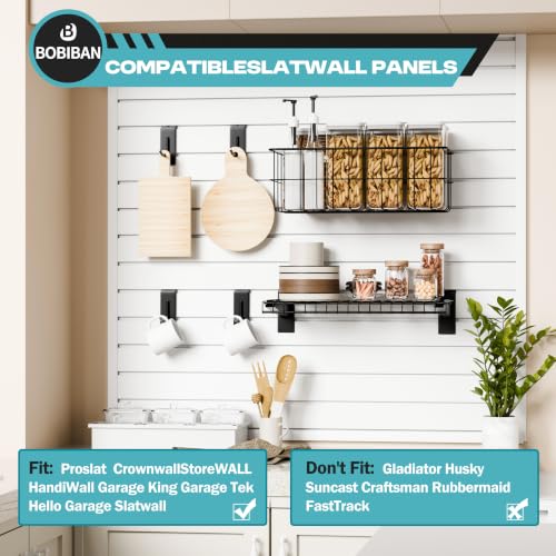 24PCS Slatwall Accessories Set with Slat Wall Basket, Shelves, Hook