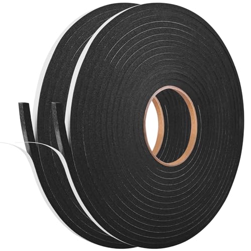 Kikerike Self Adhesive Foam Tape Weatherstrip 1/4In x 1/4In x 50Ft High Density Foam Insulation Strips Seal Weather Stripping with Strong Adhesive for Door and Window Sound Isolation Soundproofing - size: 1/4inx 1/4in x 50Ft