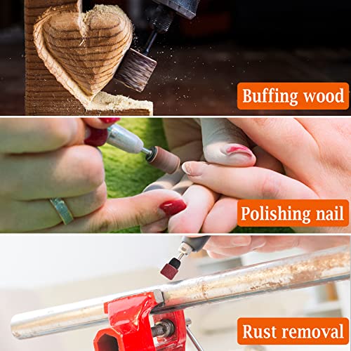 AUSTOR 132 Pieces Aluminum Oxide Sanding Drum Set with Free Box | Including 120 Pieces Drum Sander Sanding Sleeves,12 Pieces Drum Mandrels, for Dremel Rotary Tool