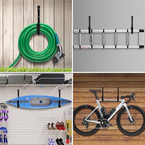 KURUI 15" Heavy Duty Garage Storage Hooks, 8 Pack Wall Mount Kayak Rack - size: 15''-8pcs