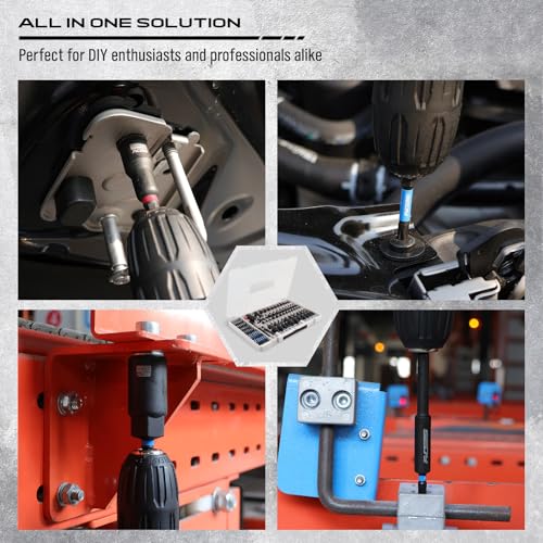 80-Piece Premium Magnetic Impact Nut Driver Set Metric & SAE with Socket Adapters, Bit Holder, Wing Nut Driver, Universal Sockets, Quick Release Extension, Power Bits - style: Multi-Use Kit