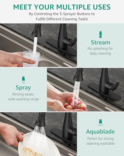 Mbillion Universal Matte Black Kitchen Faucet Spray Head Replacement - color: Black
