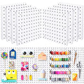 8Pcs Pegboard Wall Organizer Panels, White Pegboard Wall Mount - size: White Peg Board- 8Pcs