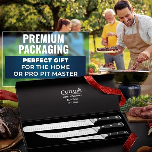Cutluxe Butcher Knife Set, Brisket, Breaking & Boning Knife for Meat - size: 3 Pcs Brisket Knife Set