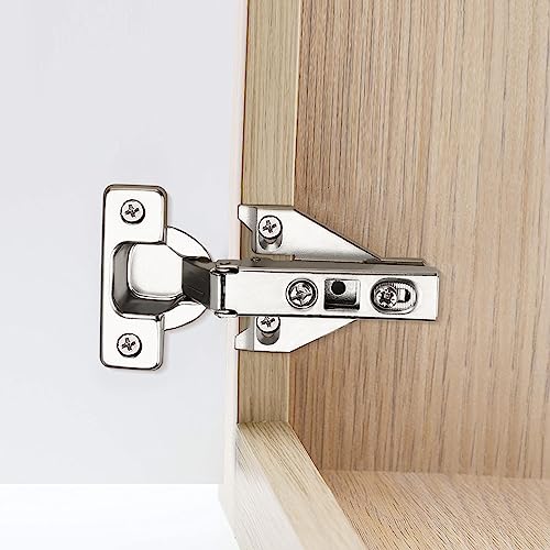 Probrico 2 Pairs（4 Pack） Kitchen Cabinet Hinges for Face Frame Cabinet, Concealed Cabinet Hinges Brushed Satin Nickel with Mounting Screws - size: 2 Pairs