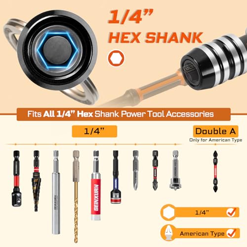 Geinxurn 12Pcs Bit Holder Keychain Set,1/4" Hex & SDS Shank Quick Release and Change Drill Bit Organizer with SDS Plus Rotary Hammer Drill Bits and Screwdriver Bit for Masonry Construction Worker - size: 1/4 in