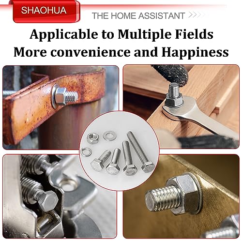 M4 M5 M6 Metric Bolt Assortment Kit 10mm to 50mm, A2-70 Hex Bolt, 304 Stainless Steel Heavy Duty Flat Hex Head Screws Bolts and Nuts Kit, Nuts Flat and Lock Washers(Silver), 584PCS - color: Silver - 584PCS M4 M5 M6
