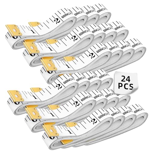 Soft Tape Measure 24 Pack - 60Inch/150cm Flexible Measuring Tape for Body Sewing Tailor & Fabric, Double Scale Ruler for Body Measurements, Craft Supplies (White) - color: 24pcs-white