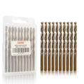 Luckyway 7/32" Cobalt Drill Bit (10 Pcs), Jobber Length Twist Drill Bit Set for Hard Metal, Stainless Steel, Cast Iron, Wood and Plastic, with Storage Case - style: 7/32" (10Pcs) Cobalt Drill Bits