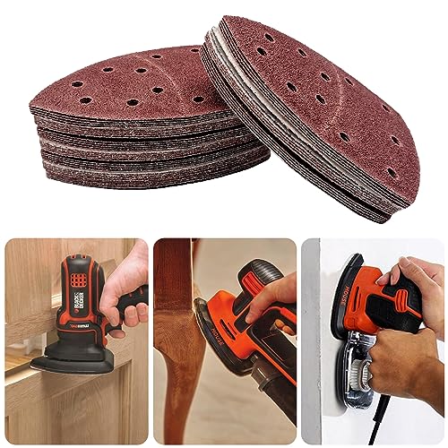 50 PCS Mouse Detail Sander Sandpaper, 40 Grit Palm Sander Sandpaper 11 Holes Hook and Loop Sander Pads Triangular Sanding Sheets Abrasive Sanding Paper for Mouse Sander - size: 40 Grit