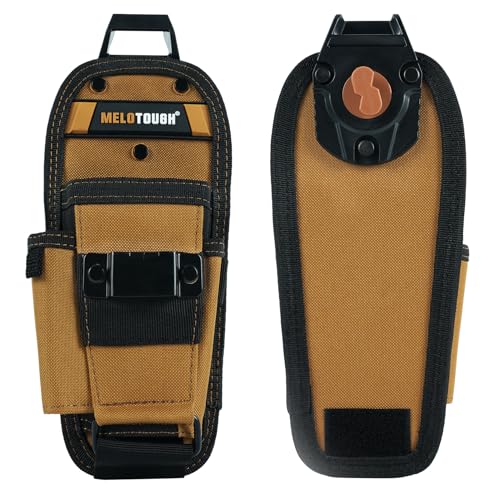 MELOTOUGH Small Tool Pouch with Quick Release Belt Clip,Clip On Tool Belt Pouch with Electrician Tapemeasure Clip, Mini Work Organizer Tool Holster and Knife Tool Holder Pouch - color: Khaki Small Tool Pouch