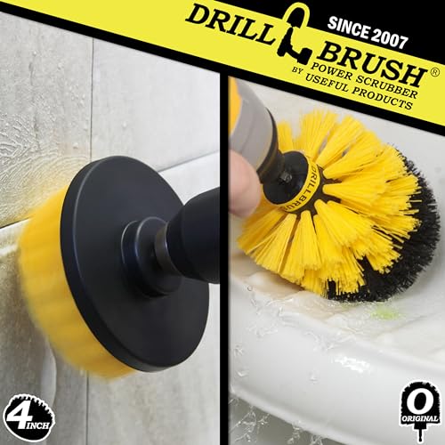 Bathroom Cleaning Brushes - Tile Cleaning Brush - Bathroom Power Scrubber - color: Yellow