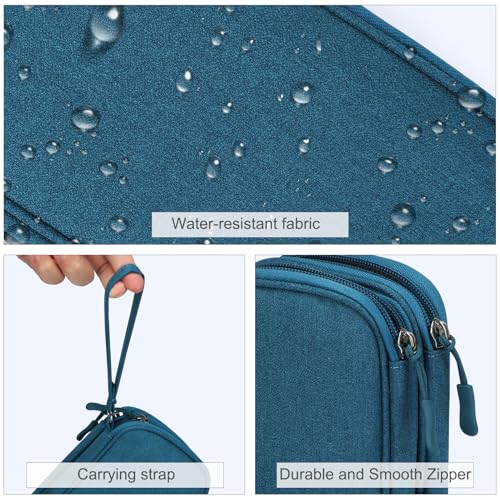 FYY Electronic Organizer, Travel Tech Pouch Bag, Cable Organizer Dark Green | Wrist Strap, Waterproof, Double Layers Portable Electronics Travel Carrying Case for Cord, Charger, Daily Business Trips Use - color: Dark Green, size: 7.5 x 4.3 x 2.2 inches
