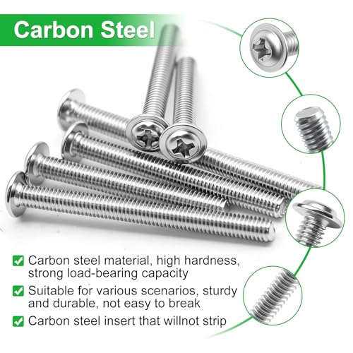 Twidec/130PCS M4 Cabinet Pulls Knobs Screws Assortment Kit,25/30/35/40/45/50mm Metal Phillips Machine Screw Pan Washer Head for Cabinet Drawer Closet Handle Install - size: M4 Assorted Sizes, style: Pan Head With Washers