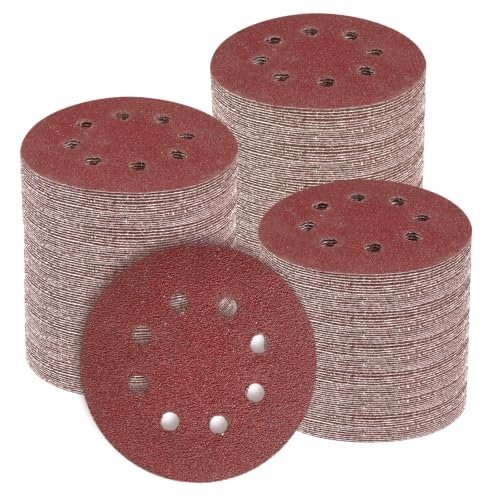 200 PCS 5-Inch Sanding Discs 400 Grit, 8-Hole Round Hook & Loop Sandpaper for Random Orbital Sander - style: 400 Grit-200PCS