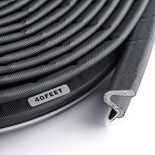 BBTO Weather Stripping Door Window Seal V-Shaped Foam Kerf, 40 Feet, Black - color: Black, size: 40 Feet