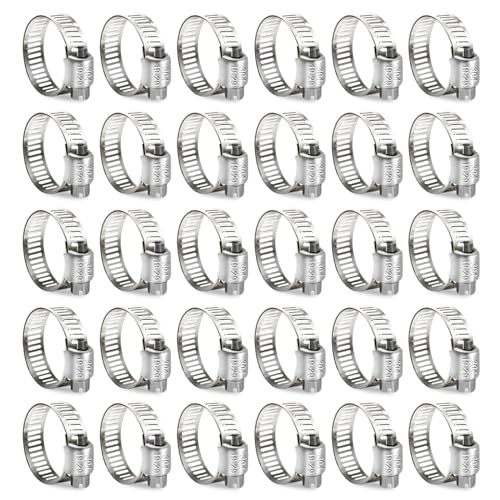 Hose Clamp, 30PCS Fuel Line Clamp, 3/4"-1 1/8"(19-29mm) Radiator Hose Clamp - size: 19-29mm