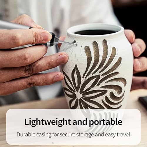Wireless Engraving Pen Kit - Precision Tool for Artists & DIY | Engrave Jade, Wood, Metal, Polish Phone Chips | Smooth & Powerful with,engraver wood carving tool engraving machine！ (Silver + Black) - color: Silver