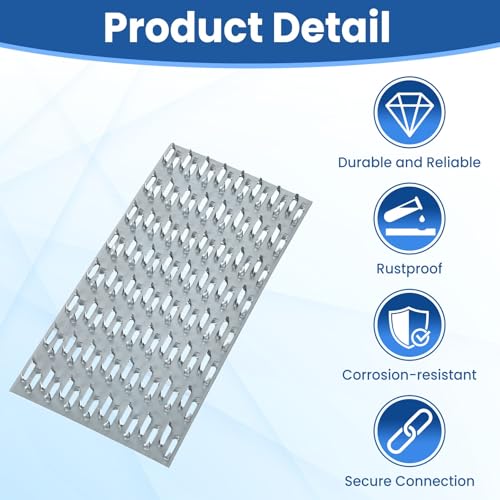 30 Pack Truss Plates, 4" x 8" Pronged Truss Mending Plate with Nail Teeth, Galvanized Steel Repair Tie Plate Bracket for Roofting Truss Wood Timber Connector - size: 4" x 8"