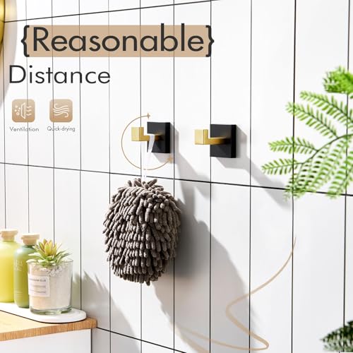 KOKOSIRI Robe Hooks for Bathrooms Towel Hooks Coat Hook Kitchen Garage Heavy Duty Wall Mounted Stainless Steel Brushed Gold and Matte Black, 2 Pack B1010GDK-P2 - color: Black Gold, size: 2 Pack