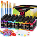 Acrylic Paint Set - 36 Colors 2 oz/59 ml Acrylic Paints for Professional Artists with 10 Brushes , Art Supplies for Painting Canvas Rock Wood Ceramic Glass Art Craft Painting, Rich Pigments Lasting Quality for Beginners, Students & Professional Artist - s
